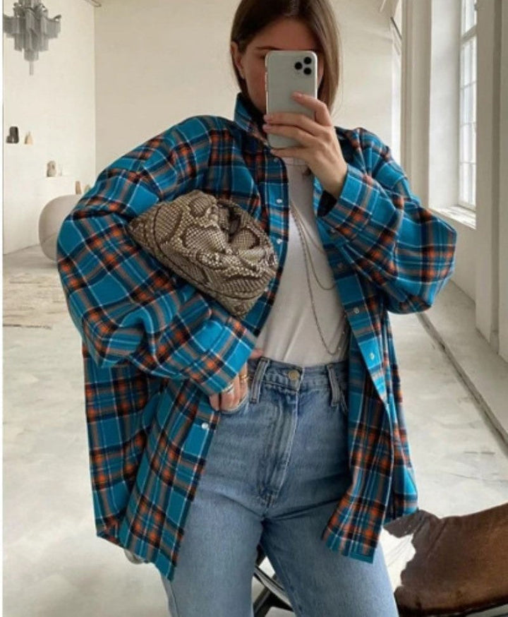 Stilla | Oversize Ternet Flannelskjorte