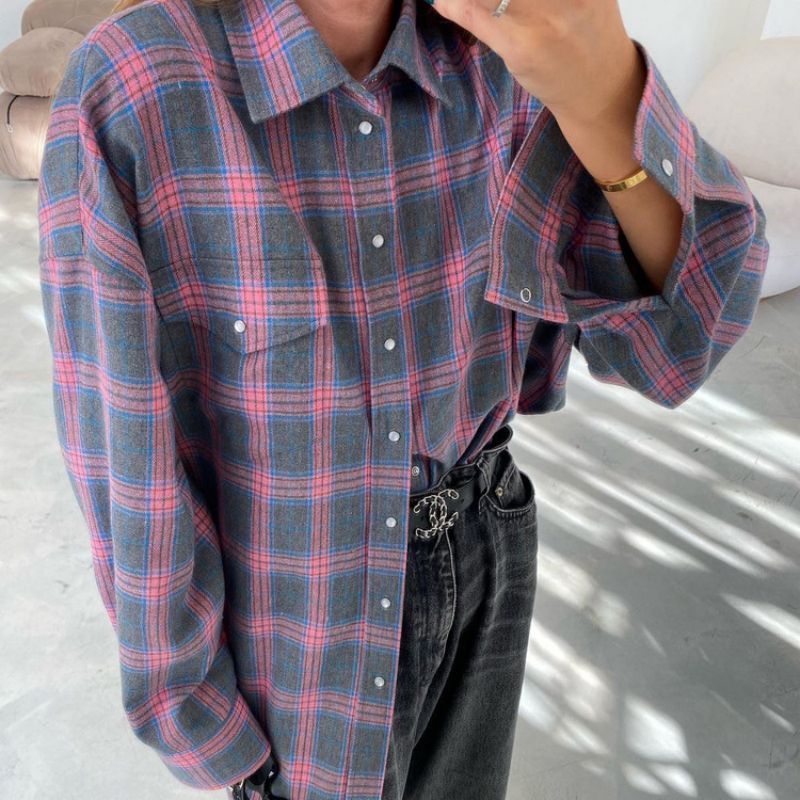 Stilla | Oversize Ternet Flannelskjorte