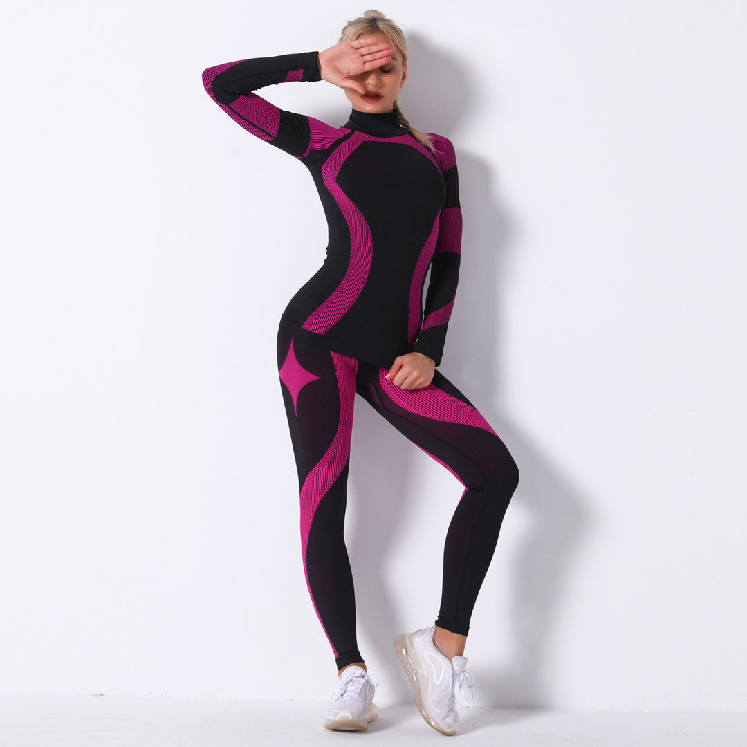 Dame kraftfuldt sportssæt med langærmet top og leggings Stilla