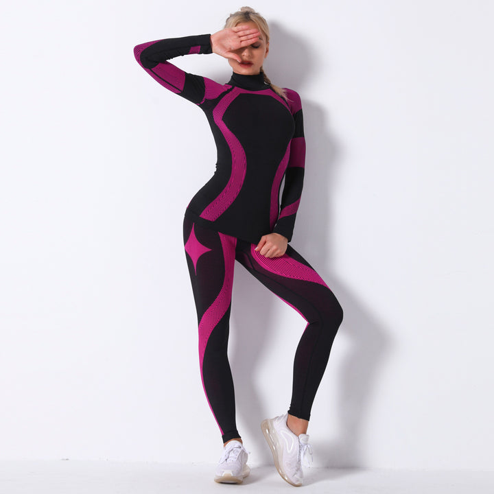 Dame kraftfuldt sportssæt med langærmet top og leggings Stilla