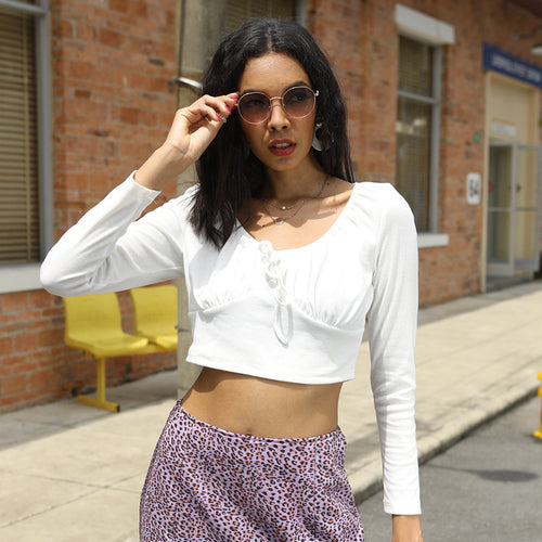 Kvinders Crop Top med Samlinger Stilla