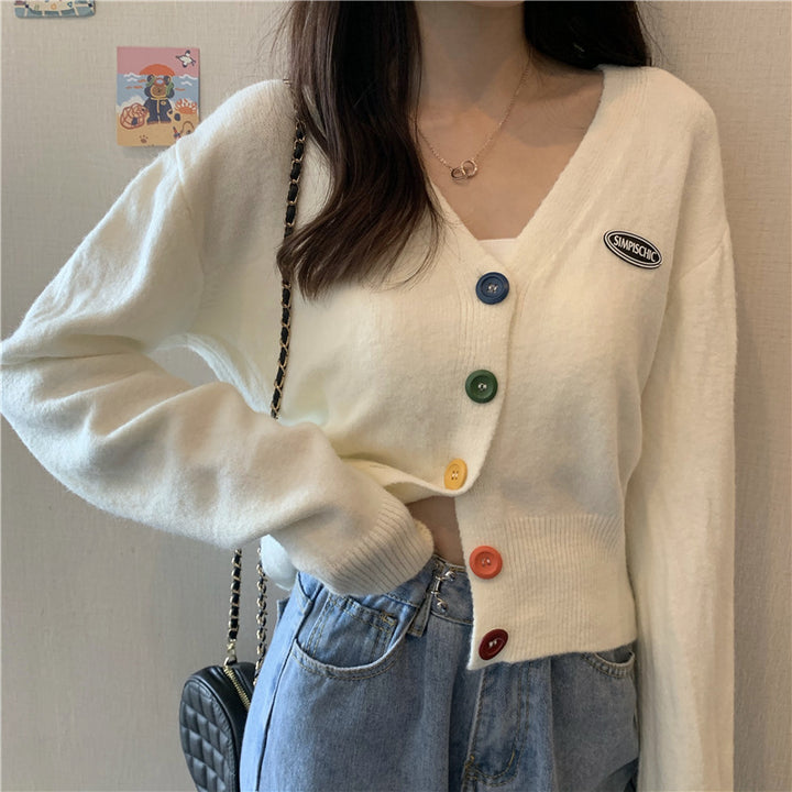 Femme Flerfarvet Knap-Cardigan Stilla