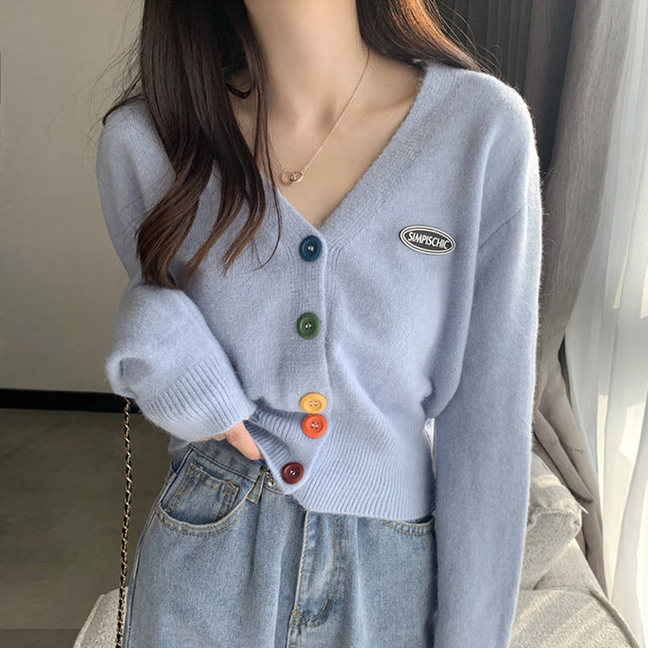 Femme Flerfarvet Knap-Cardigan Stilla