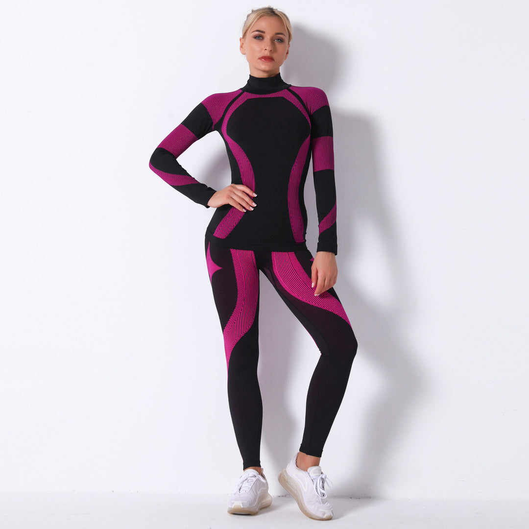 Dame kraftfuldt sportssæt med langærmet top og leggings Stilla