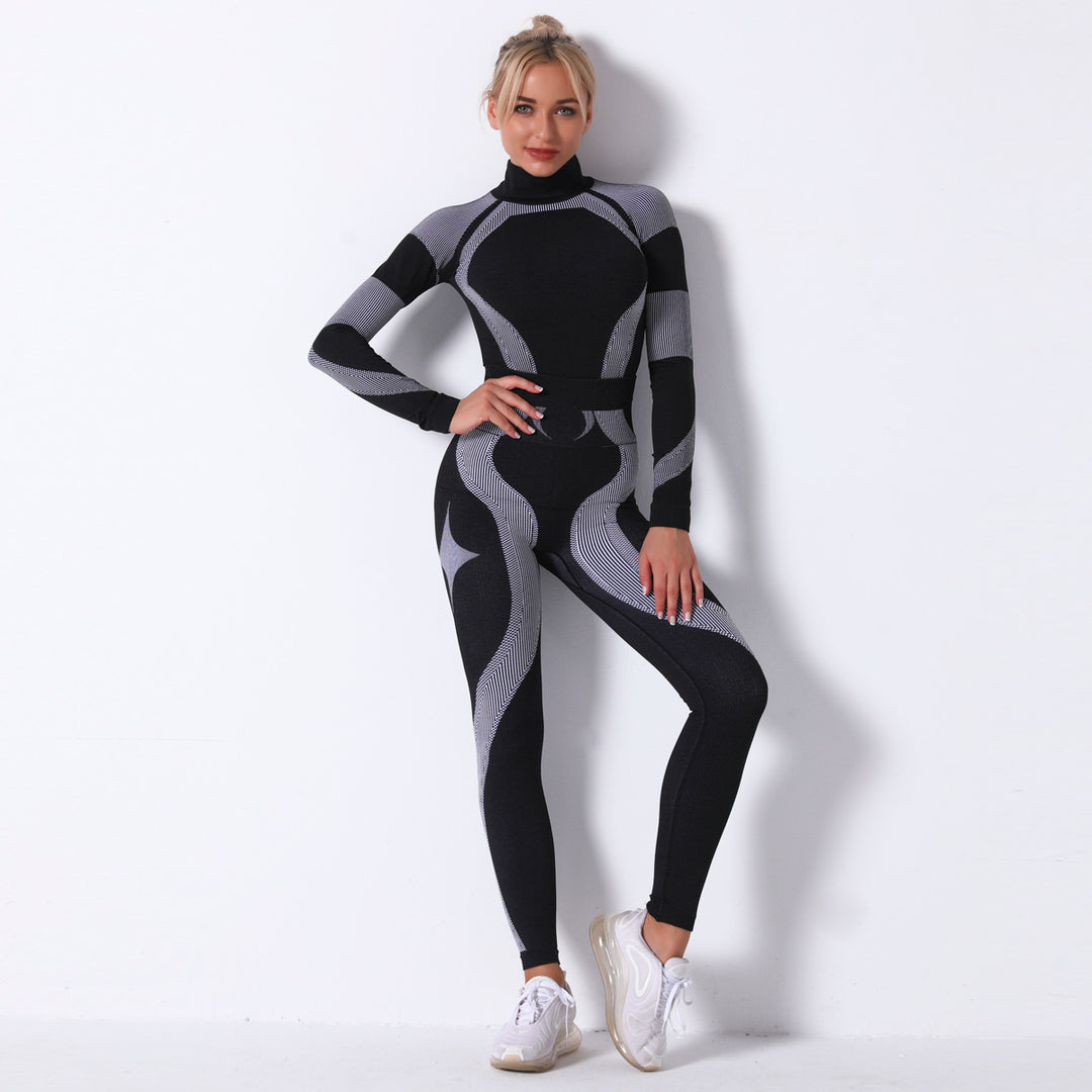Dame kraftfuldt sportssæt med langærmet top og leggings Stilla