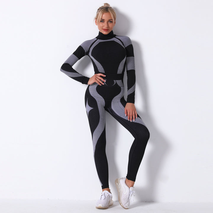 Dame kraftfuldt sportssæt med langærmet top og leggings Stilla