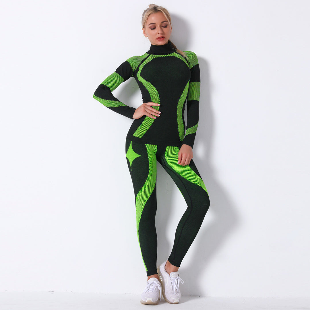 Dame kraftfuldt sportssæt med langærmet top og leggings Stilla