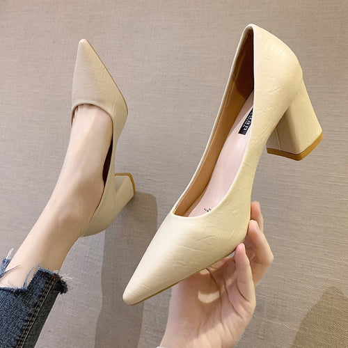 Dame elegante blokhæle pumps Stilla