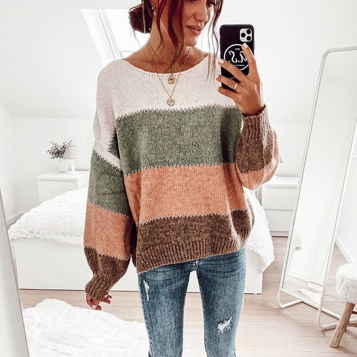 Damer stilfuld sweater med iøjnefaldende stribemønster og afslappet snit Stilla