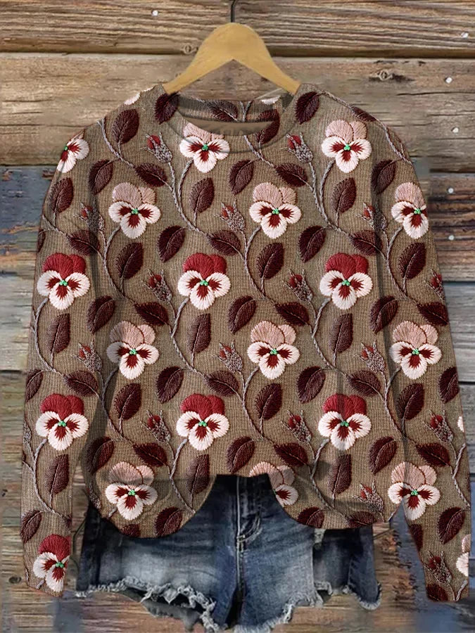 Stilla | Sweatshirt med grafisk blomstertrykt
