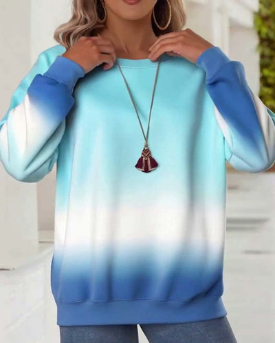 Stilla | Sweatshirt med farvegradient og rund halsudskæring