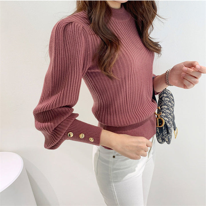 Women's strikket sweater med elegante knapdetaljer Stilla