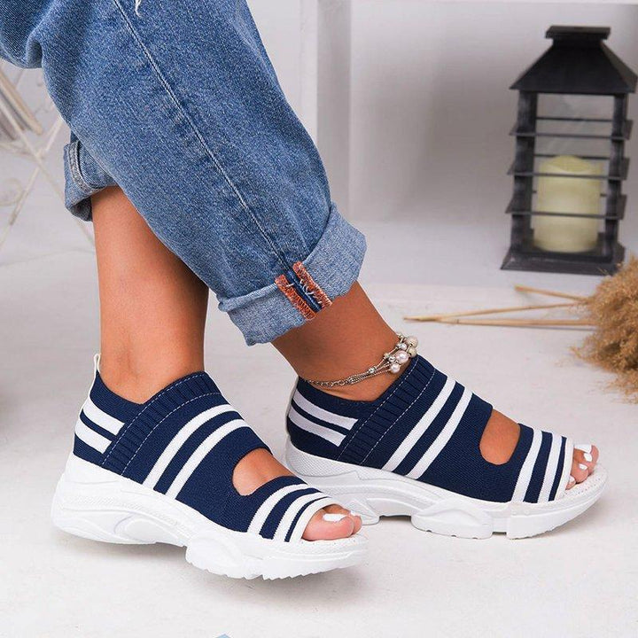 Dame Trendy Sport-Sandaler med elastisk Strik-Ovenflade og skridsikker Såle Stilla