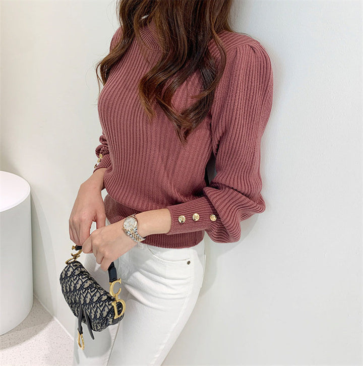 Women's strikket sweater med elegante knapdetaljer Stilla