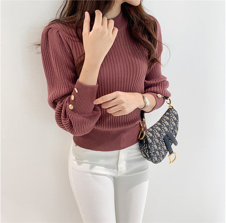 Women's strikket sweater med elegante knapdetaljer Stilla