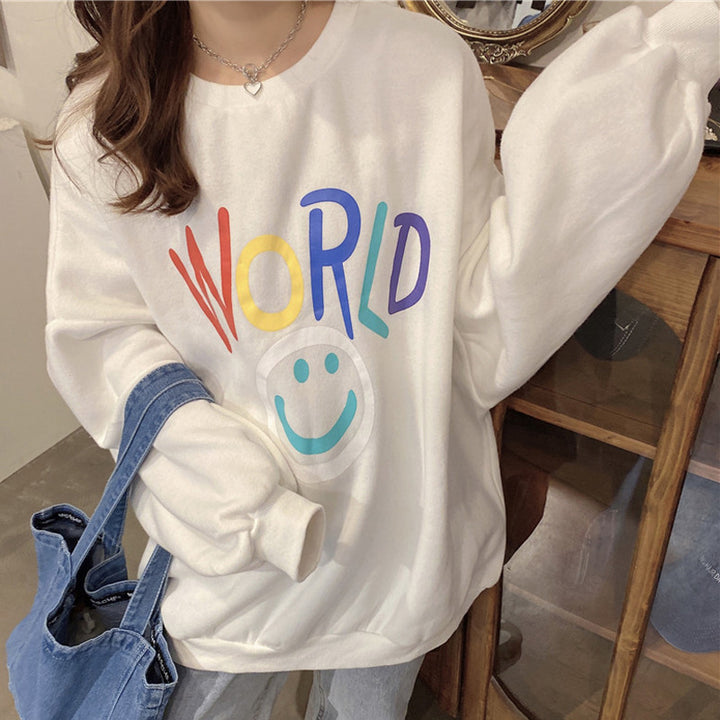 Femme Smiley Grafik Oversized Sweatshirt Stilla