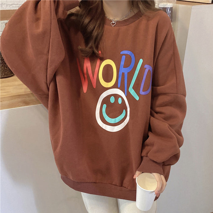 Femme Smiley Grafik Oversized Sweatshirt Stilla