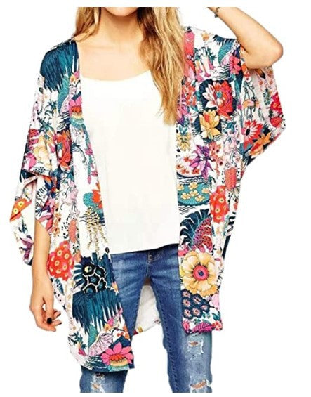 Dame farverig Kimono Stilla