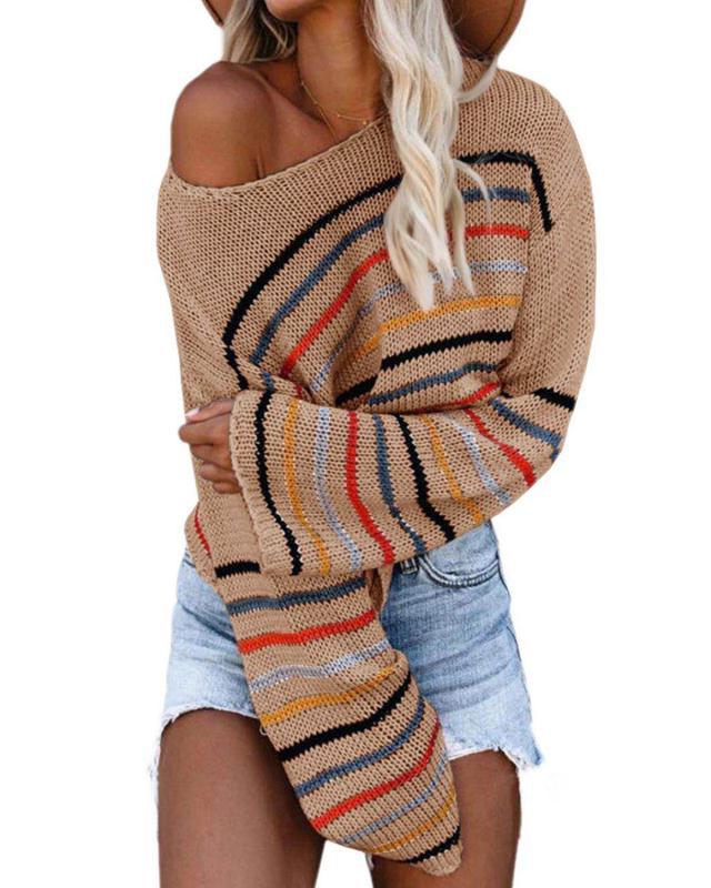 Dame stribet, afslappet sweater Stilla
