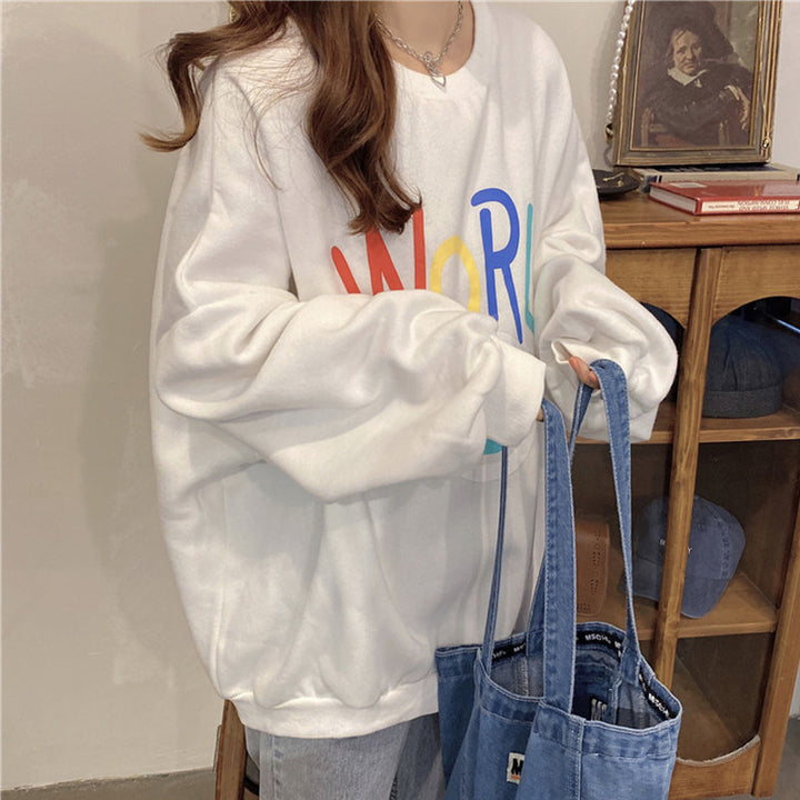Femme Smiley Grafik Oversized Sweatshirt Stilla