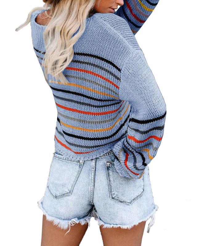 Dame stribet, afslappet sweater Stilla