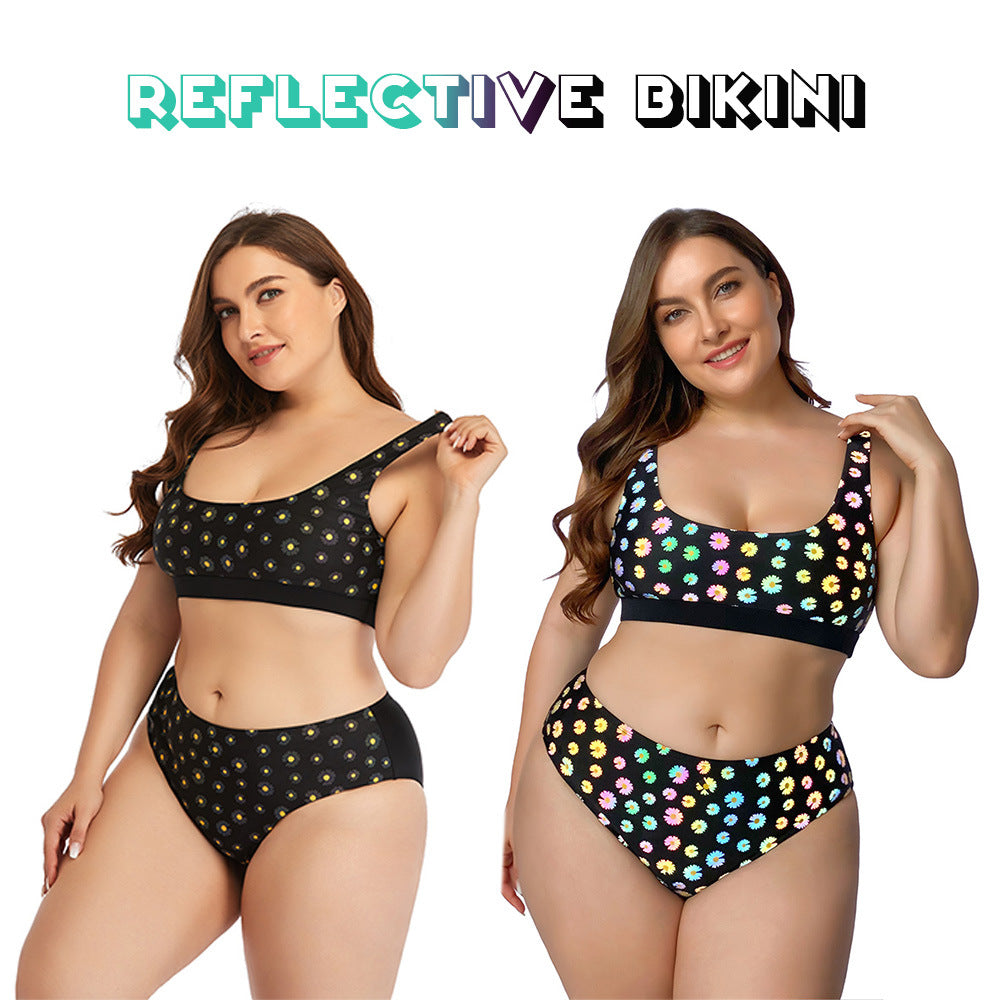 Dame bikini-sæt med reflekterende detaljer og høj talje Stilla