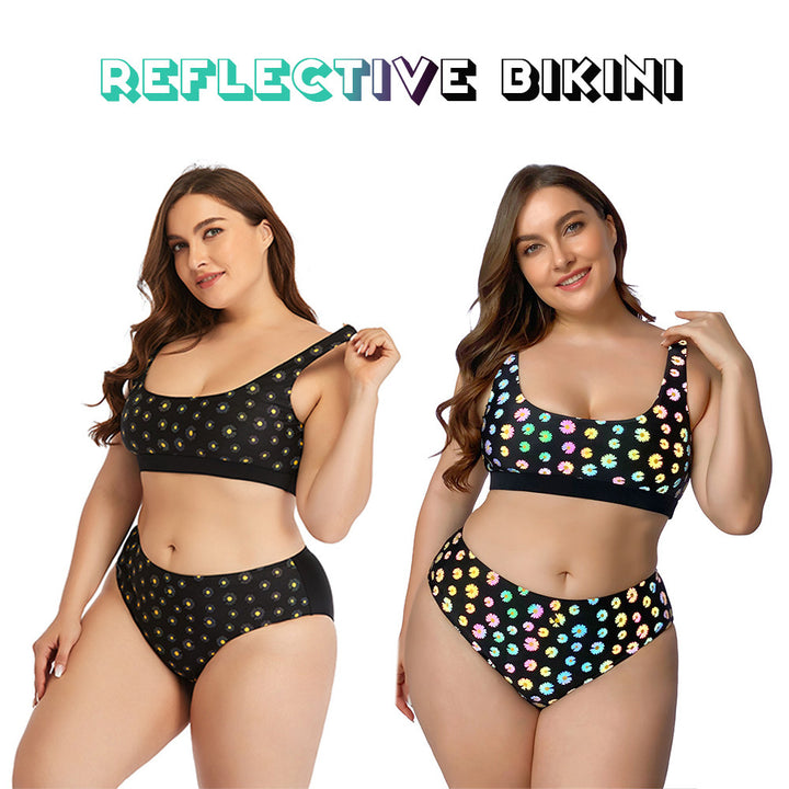Dame bikini-sæt med reflekterende detaljer og høj talje Stilla