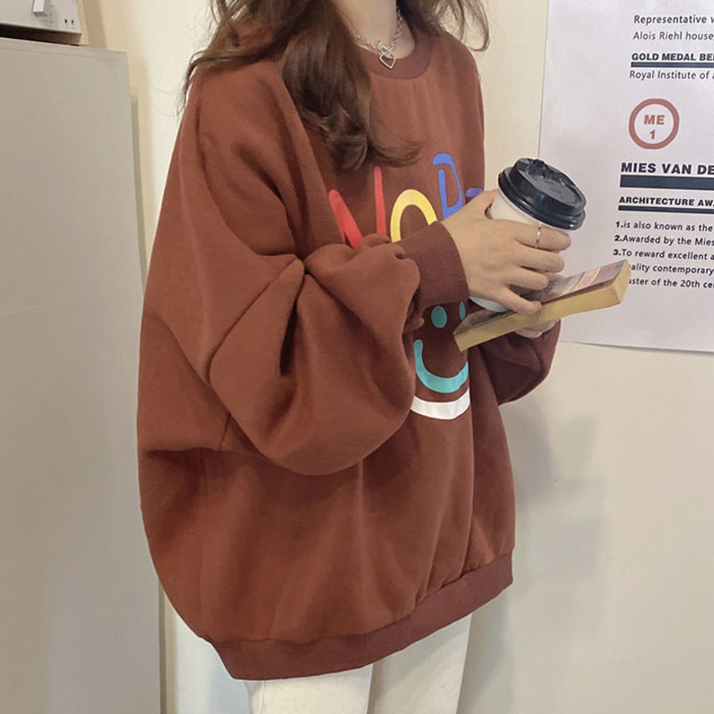 Femme Smiley Grafik Oversized Sweatshirt Stilla