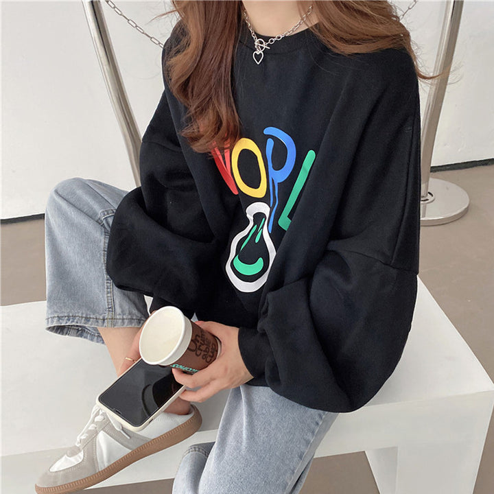 Femme Smiley Grafik Oversized Sweatshirt Stilla