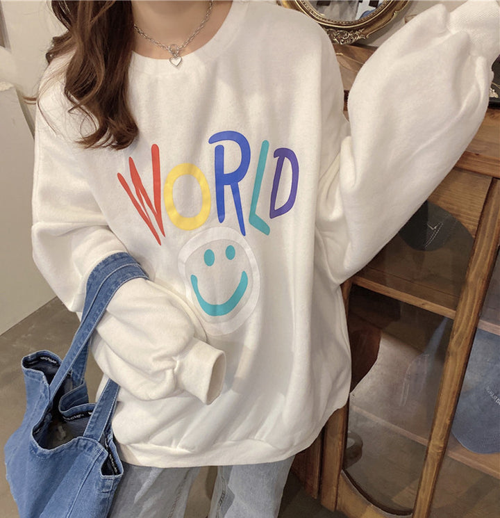 Femme Smiley Grafik Oversized Sweatshirt Stilla