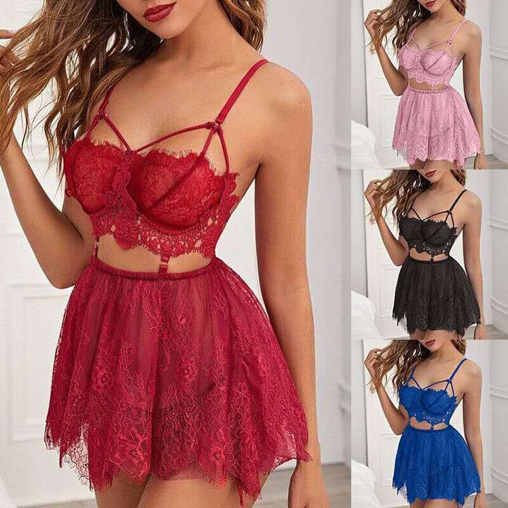 Dame spids-babydoll med forførende detaljer Skovae