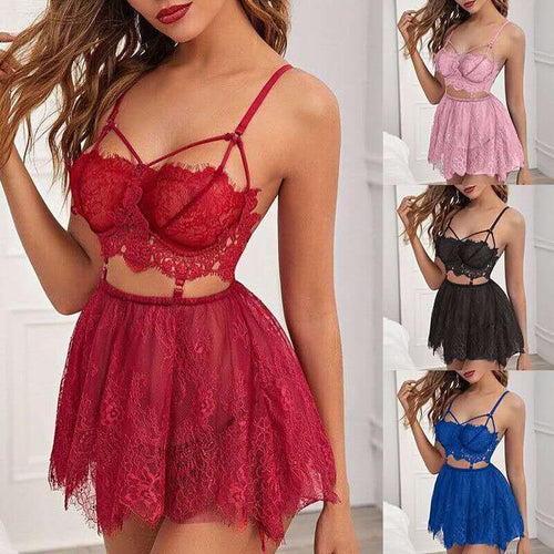 Dame spids-babydoll med forførende detaljer Skovae