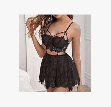 Dame spids-babydoll med forførende detaljer Skovae