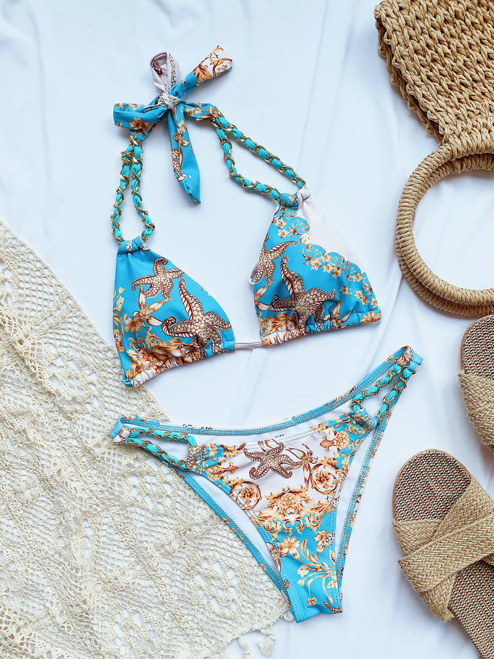 Dame Triangel-Bikini med trendy kædeakcenter Skovae
