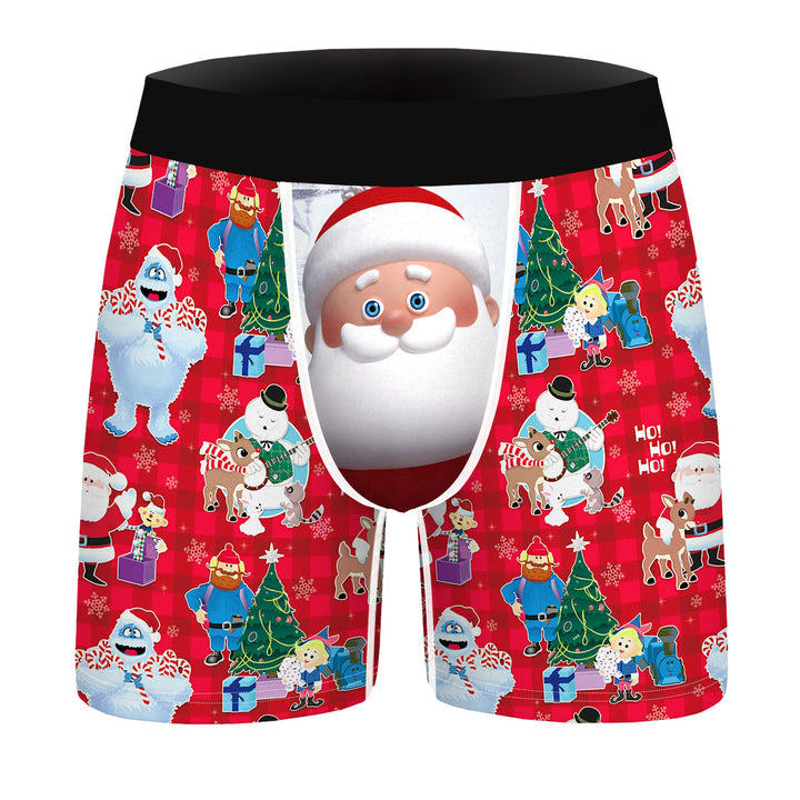 Herren Boxershorts med festligt snemand-design Stilla