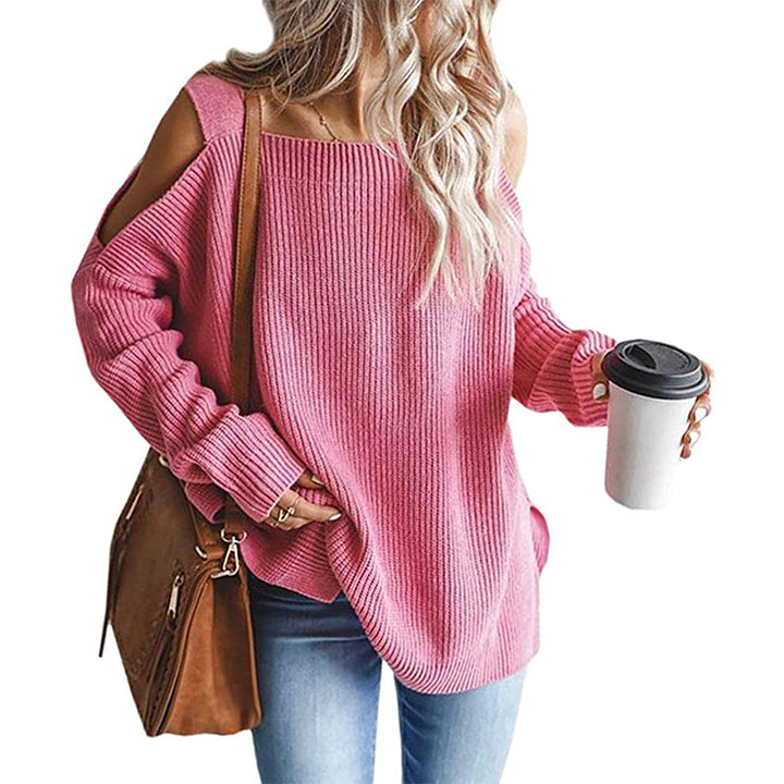 Dame afslappet sweater med skulderfri detaljer Stilla
