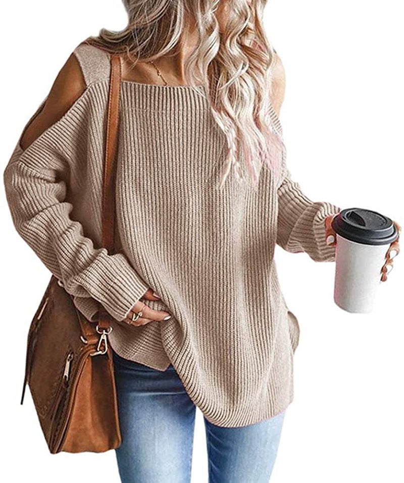 Dame afslappet sweater med skulderfri detaljer Stilla