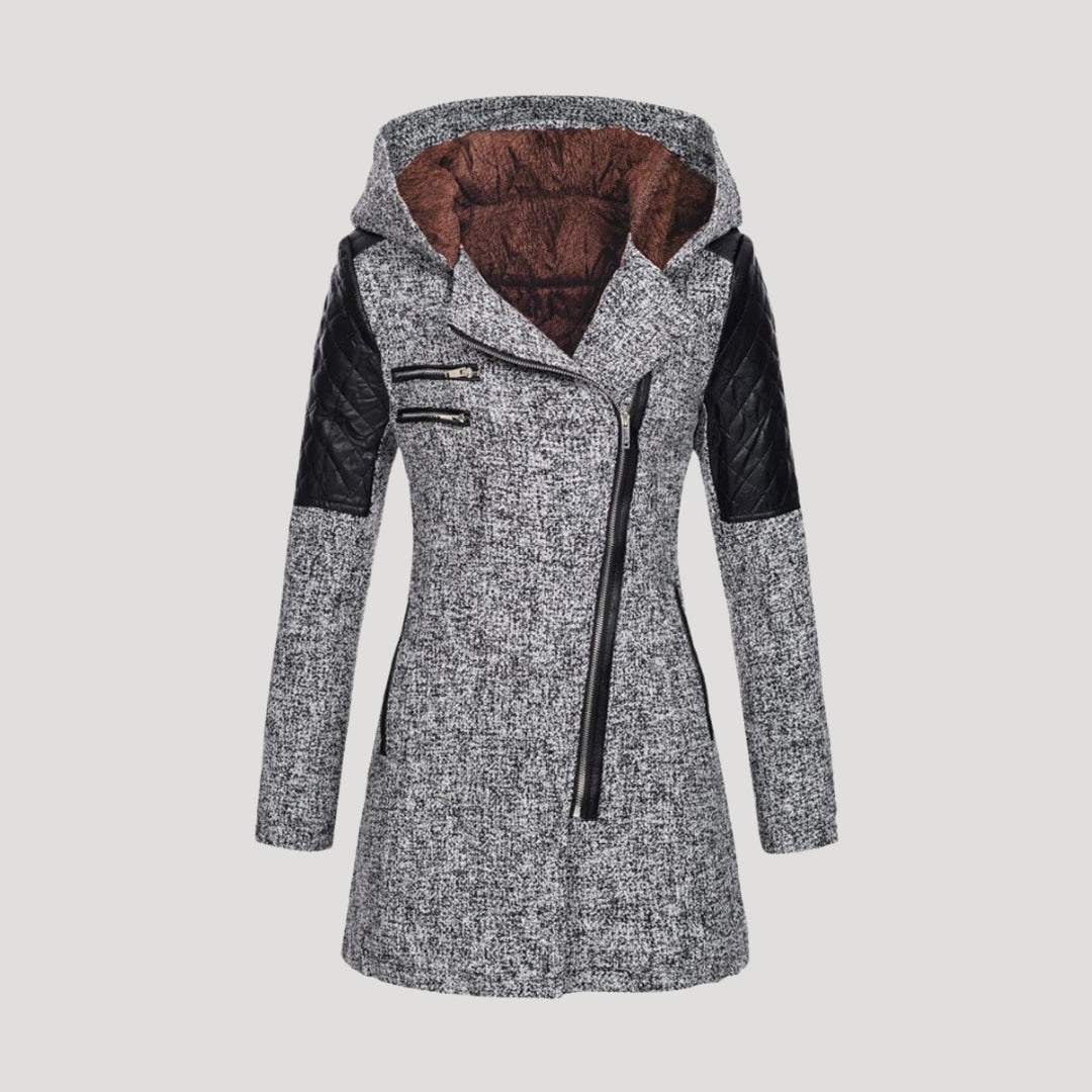 Stilla | Elegant Tweed Hættefrakke