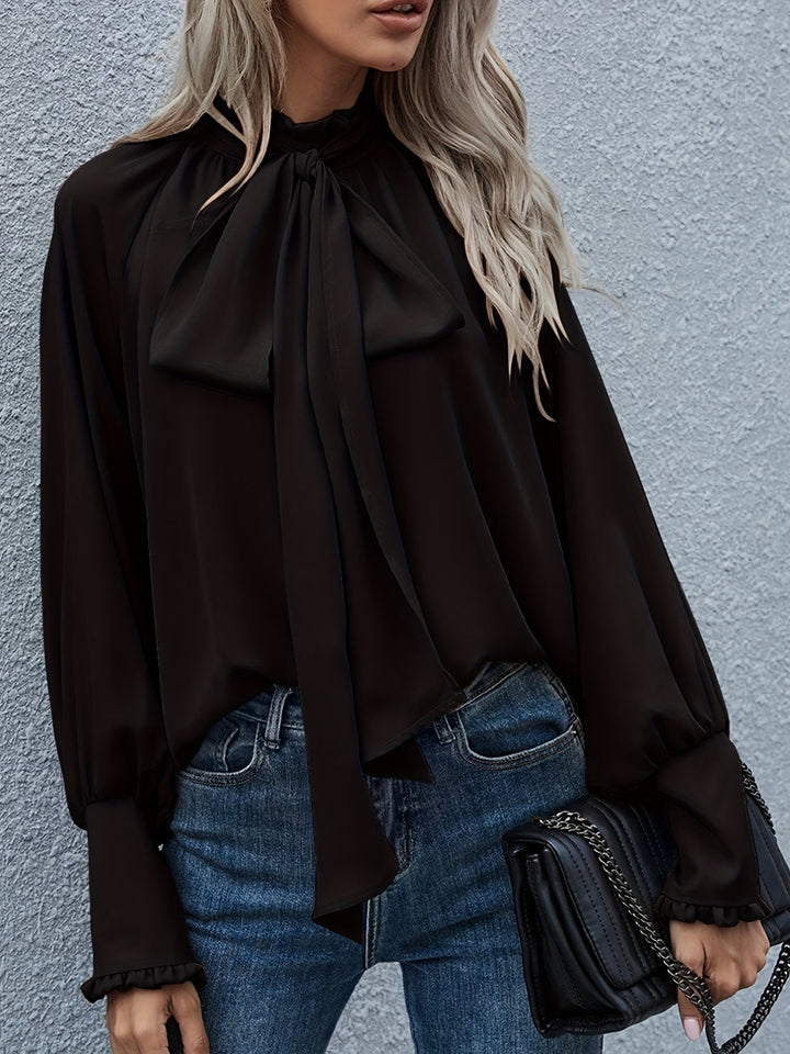 Stilla | Bluse Langærmet Volangbluse
