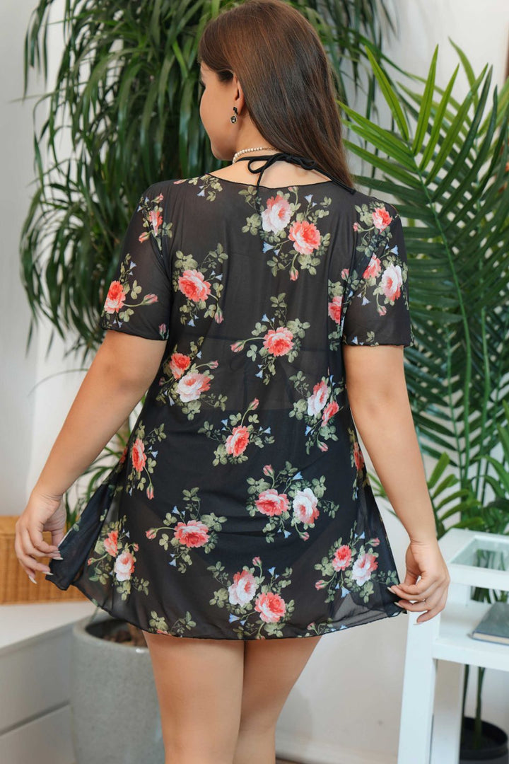 Stilla | Størrelse Floral Slid Tre-delt Badetøj Sæt