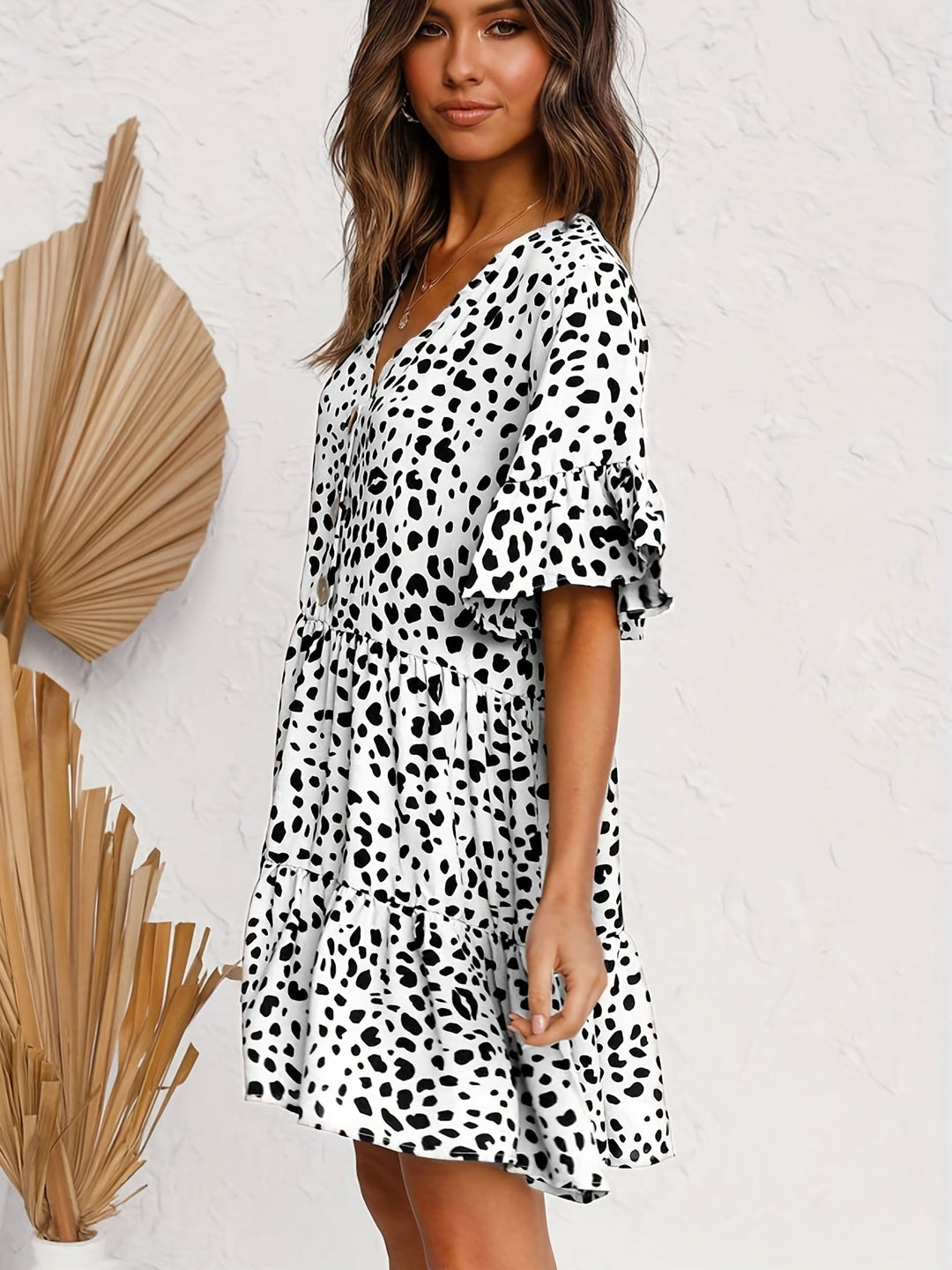 Stilla | Lagdelt Kjole Med Leopardprint