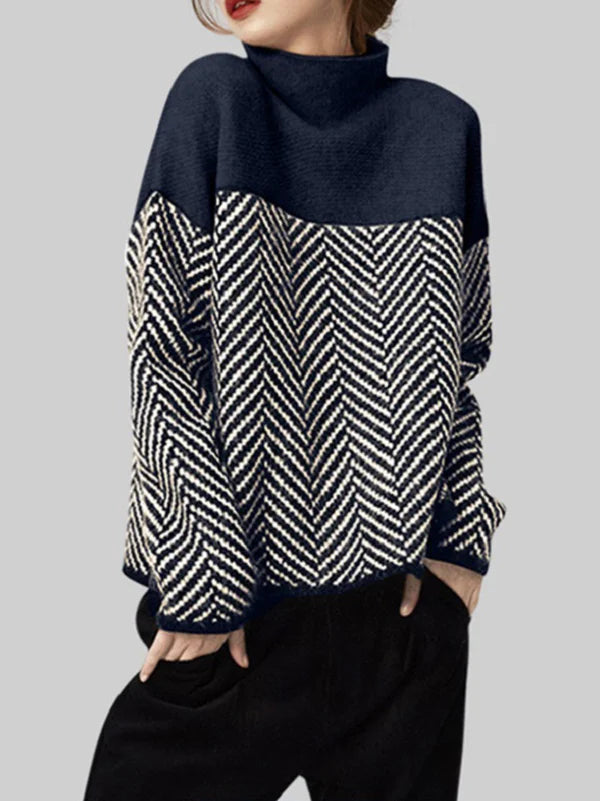 Stilla | Bluse I Kontrastfarvet Mesh Med Ståkrave