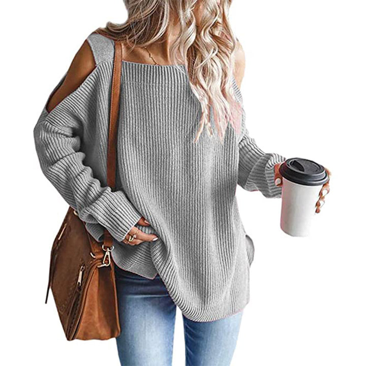 Dame afslappet sweater med skulderfri detaljer Stilla
