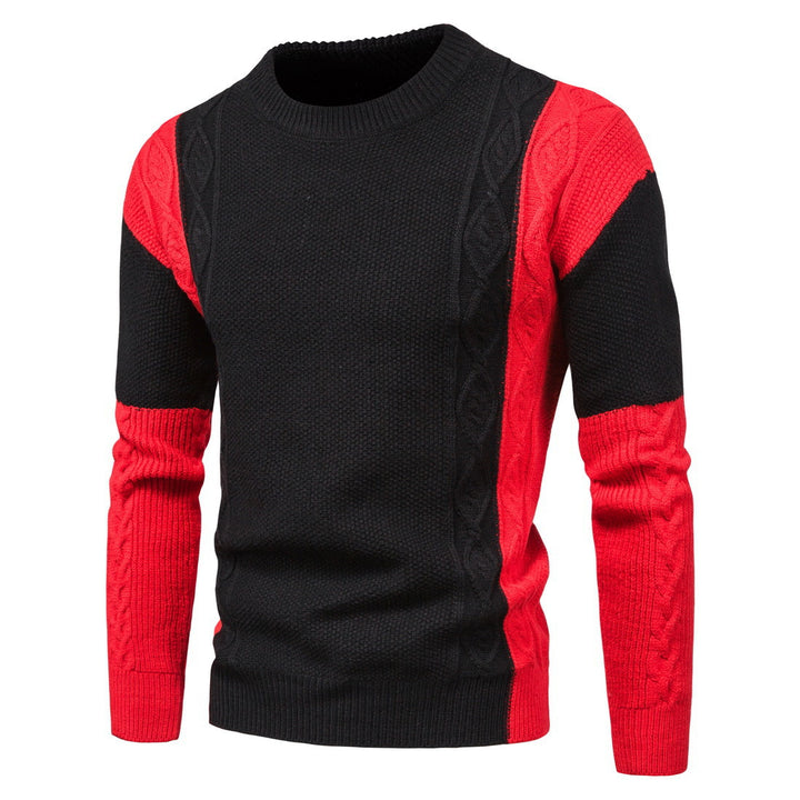 Herre struktureret farveblokket kabelstrikket pullover Stilla
