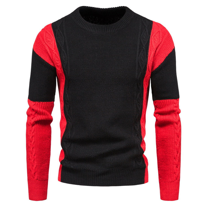 Herre struktureret farveblokket kabelstrikket pullover Stilla