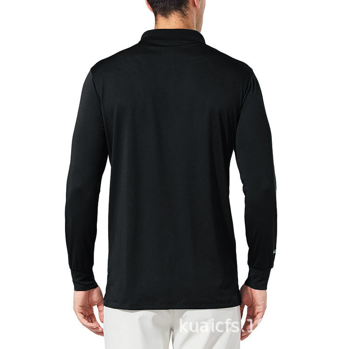 Herrer Langærmet Polo T-shirt med åndbart stof og elegant krave Stilla