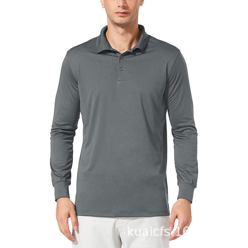 Herrer Langærmet Polo T-shirt med åndbart stof og elegant krave Stilla