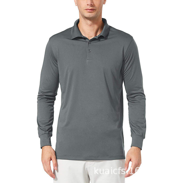 Herrer Langærmet Polo T-shirt med åndbart stof og elegant krave Stilla