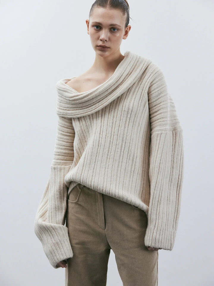 Stilla | Oversized Striktrøje Med High Roll