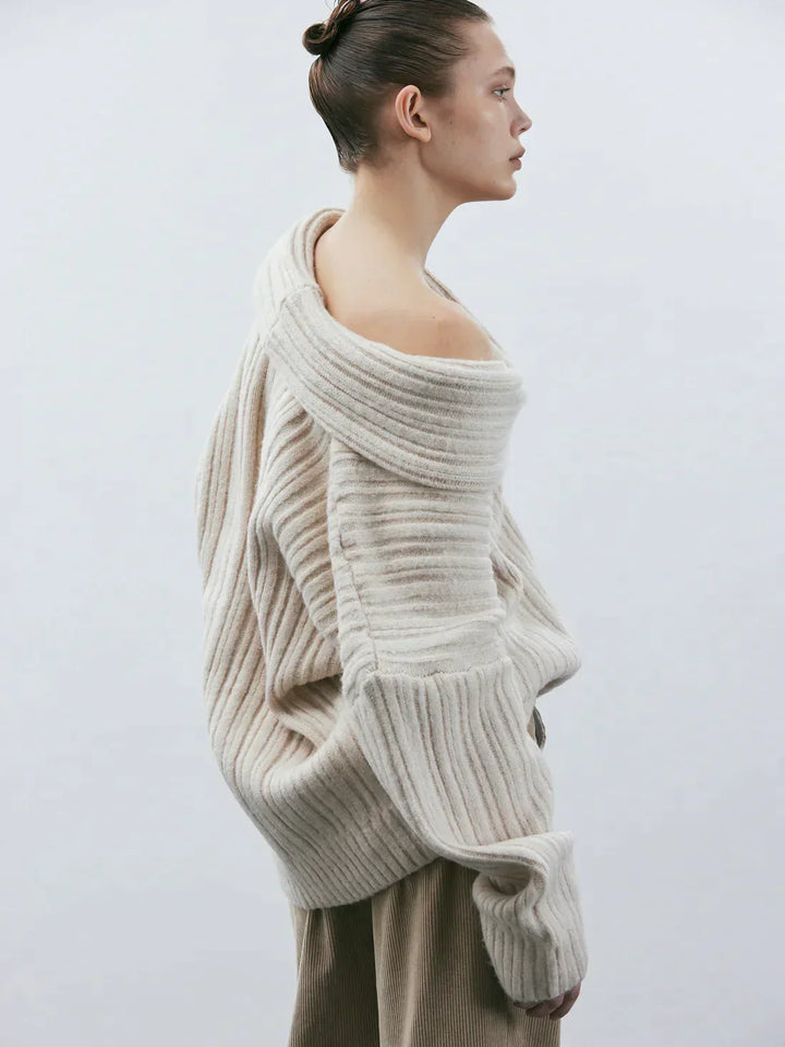Stilla | Oversized Striktrøje Med High Roll